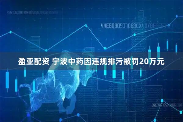 盈亚配资 宁波中药因违规排污被罚20万元